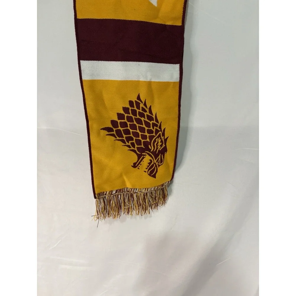 Knit Wit House Stark Sigil Gryffindor Colors Knit Hat and Scarf Set Multicolor